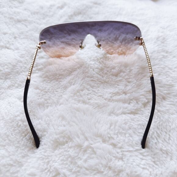 Jasmine Clear Purple Sleek Single-Lens Sunglasses - Picture 9 of 13